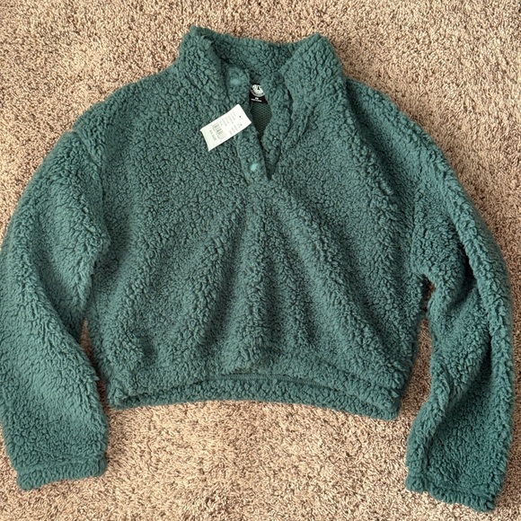 PacSun Jackets & Blazers - NWT Pacsun Teal Sherpa Pullover Jacket - Women's